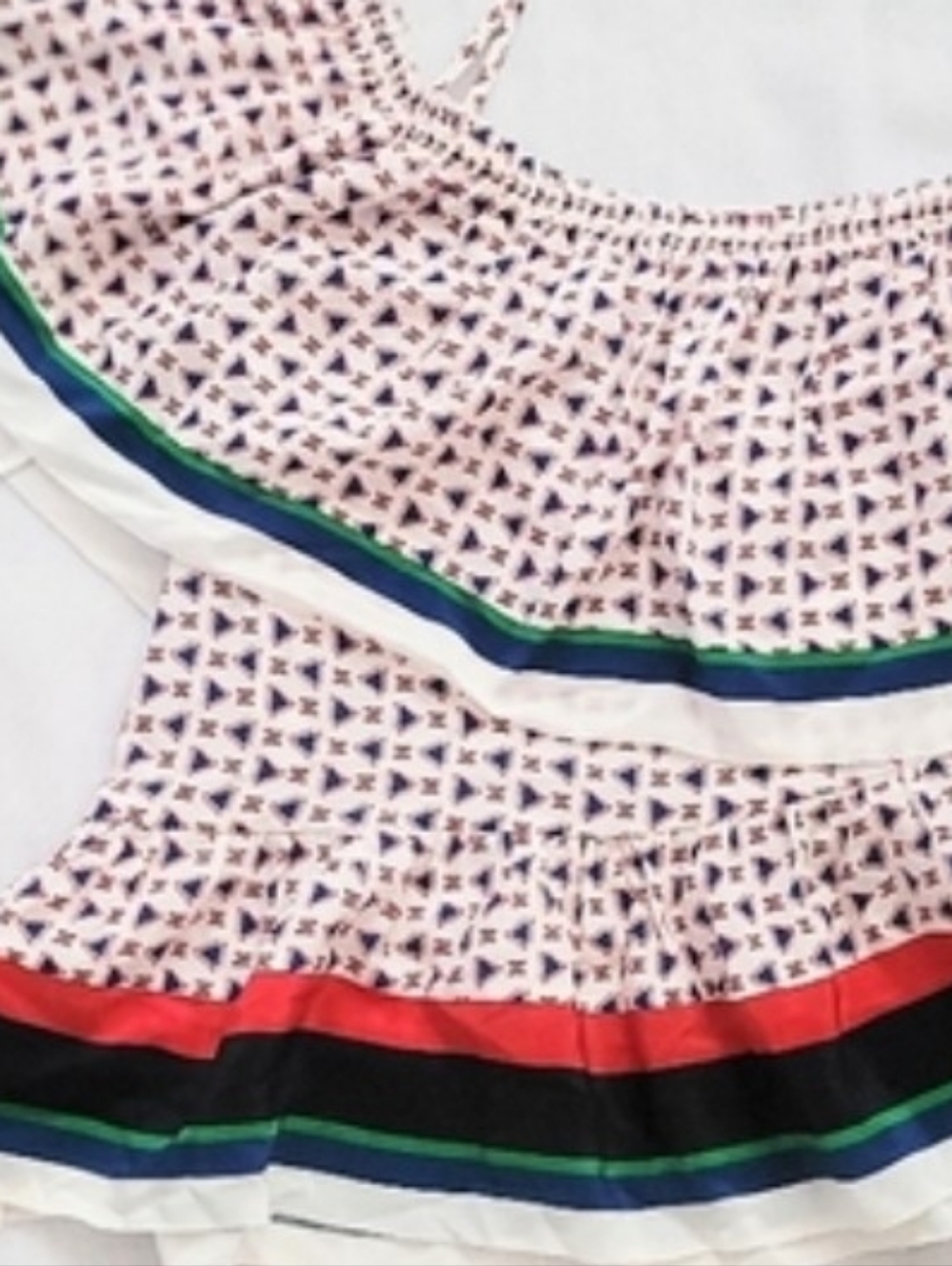 NWOT!Joie Summer Resort Geometric Print Women's Ruffled Top Striped Blouse Small - Picture 11 of 14